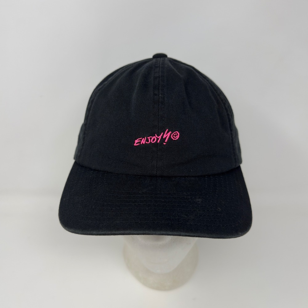 Sample Hurley Yupoong Black Dad‎ Hat Pink Enjoy Smiley Sample Tie Dye Lining Cap